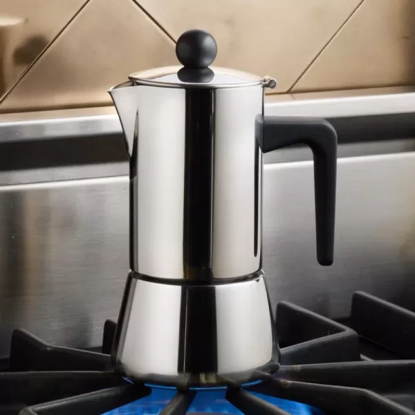 BonJour 4-Cup Stovetop Espresso Maker in Stainless Steel