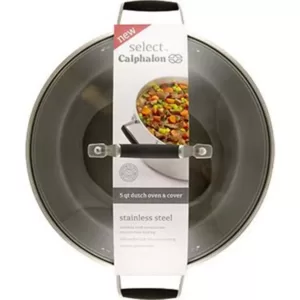 Calphalon Select 5 qt. Round Stainless Steel Dutch Oven with Glass Lid