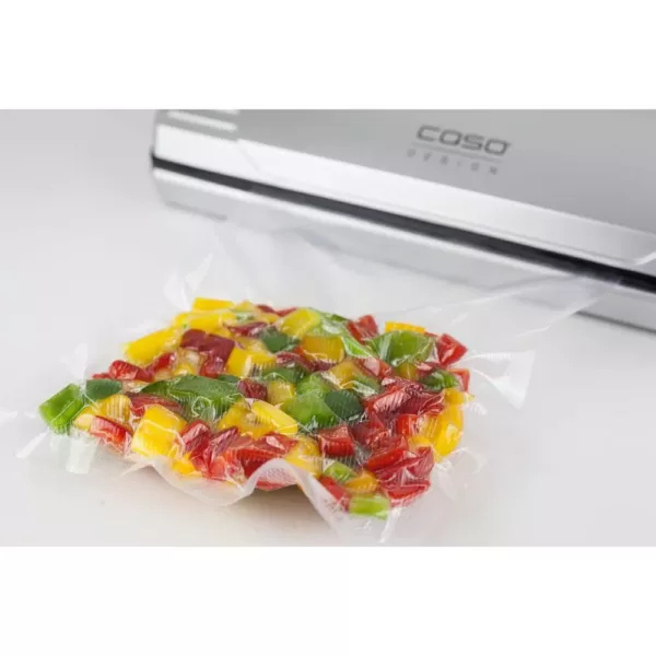 CASO VC 10 Stainless Steel Food Vacuum Sealer with Food Management App and Food Vacuum Rolls (Set of 2)