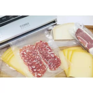 CASO VC 10 Stainless Steel Food Vacuum Sealer with Food Management App and Food Vacuum Rolls (Set of 2)