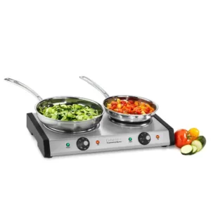 Cuisinart 2-Burner 8 in. Cast Iron Stainless Steel Hot Plate with Temperature Control