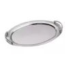 Elegance 22 in. x 13 in. Oval 18/10 Stainless Steel Tray with Handles