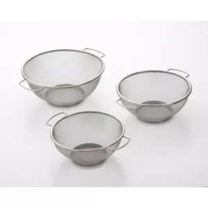 ExcelSteel Stainless Steel Fine Mesh Colander with Resting Base (Set of 3)