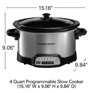 Hamilton Beach 4 Qt. Stainless Steel Slow Cooker with Built in Timer