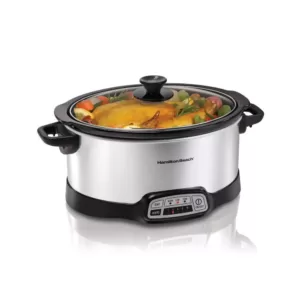 Hamilton Beach 7 Qt. Programmable Stainless Steel Slow Cooker with Built-In Timer and Temperature Settings