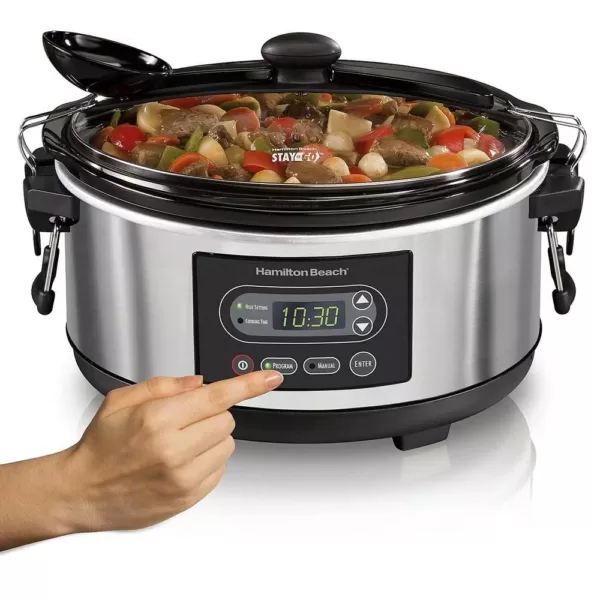 Hamilton Beach Stay or Go 5 Qt. Stainless Steel Slow Cooker with Temperature Controls