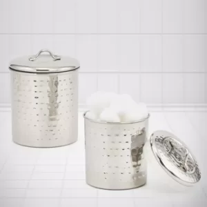 Old Dutch 1-1/2 Qt. and 1 Qt. Stainless Steel Hammered Canister Set (2-Piece)