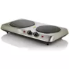 Ovente 6.5 in. and 7 in. Silver Double Hot Plate Electric Glass Infrared Stove, 1700-Watt