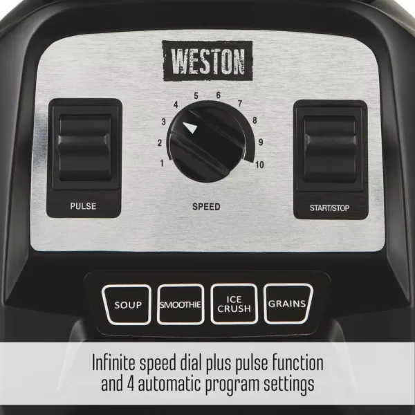 Weston Pro Series 64 oz. 10-Speed Black Blender with 4 Preprogrammed Settings