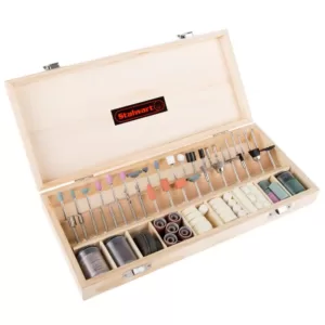 Stalwart Rotary Tool Accessories Kit with Wooden Case (228-Piece)