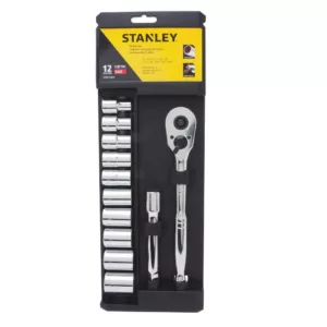 Stanley 1/2 in. Drive SAE Ratchet and Socket Set (12-Piece)