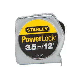 Stanley PowerLock 3.5m/12 ft. x 1/2 in. Tape Measure (Metric/English Scale)