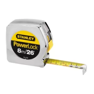 Stanley PowerLock 8m/26 ft. x 1 in. Tape Measure (Metric/English Scale)