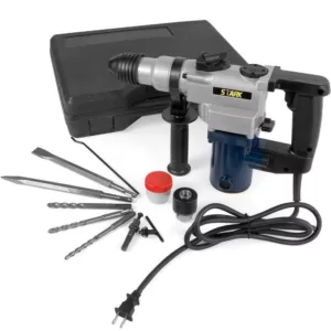 Stark 6.7 Amp 1/2 in. SDS-Plus Corded Rotary Hammer Drill with Chisel Bits