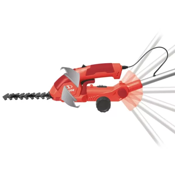 Sun Joe 7.2-Volt 2-in-1 Cordless Grass Shear and Hedge Trimmer with Extension Pole in Red