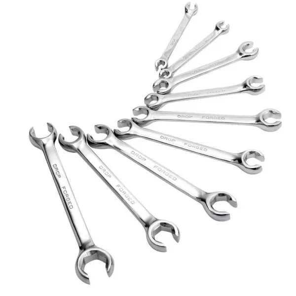 SUNEX TOOLS SAE Drive Metric Flare Nut Wrench Set (9-Piece)