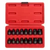 SUNEX TOOLS 3/8 in. Drive Stubby Impact Hex Driver SAE and Metric Set (16-Piece)