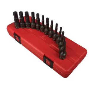 SUNEX TOOLS 3/8 in. Drive SAE Hex Driver Set (13-Piece)