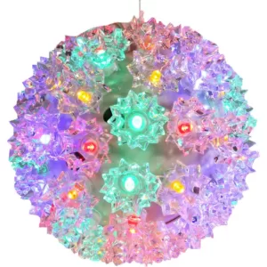 Sunnydaze Decor 5 in. Indoor/Outdoor Multi-Colored Lighted Ball Hanging Decor