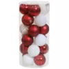 Sunnydaze Decor Red and White Merry Medley Plastic Ornament Set (24-Piece)