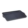Swiss Diamond Classic Series 17 in. Cast Aluminum Nonstick Double Burner Grill/Griddle Combo in Gray