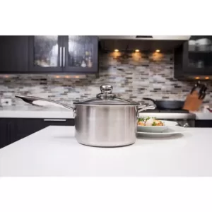 Swiss Diamond Premium Clad 2.6 qt. Stainless Steel Sauce Pan with Glass Lid