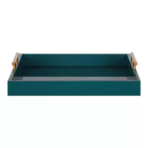 Kate and Laurel Lipton 17 in. x 3 in. x 12 in. Teal Decorative Wall Shelf