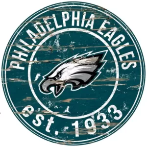 Adventure Furniture 24" NFL Philadelphia Eagles Round Distressed Sign