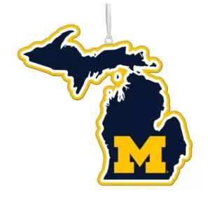 Team Sports America University of Michigan 5 in. NCAA Team State Christmas Ornament