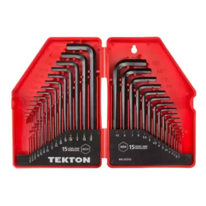 TEKTON 0.028-3/8 in., 0.7-10 mm Hex Key Wrench Set (30-Piece)