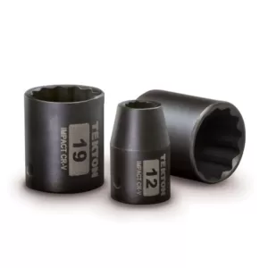 TEKTON 1/2 in. Drive 11-32 mm 12-Point Shallow Impact Socket Set