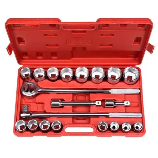TEKTON 3/4 in. Drive 7/8-2 in. 6-Point Shallow Socket Set (21-Piece)