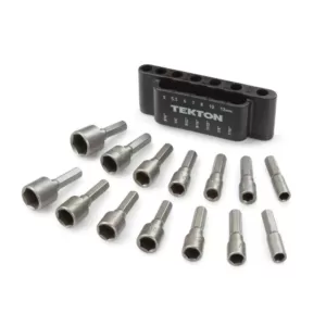 TEKTON 3/16 in. to 7/16 in. 5 mm to 12 mm Steel Power Nut Driver Bit Set (14-Piece)