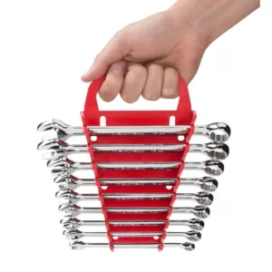 TEKTON 5 in. 9-Tool Store-and-Go Wrench Rack Keeper in Red