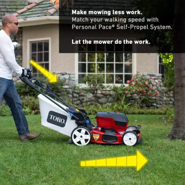 Toro 22 in. Recycler 60-Volt Max Lithium-Ion Cordless Battery Walk Behind Personal Pace Mower - Battery/Charger Not Included