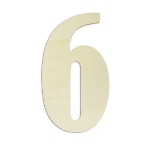Jeff McWilliams Designs 18 in. Oversized Unfinished Wood Number "6"