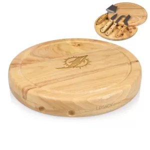 TOSCANA Miami Dolphins Circo Wood Cheese Board Set with Tools