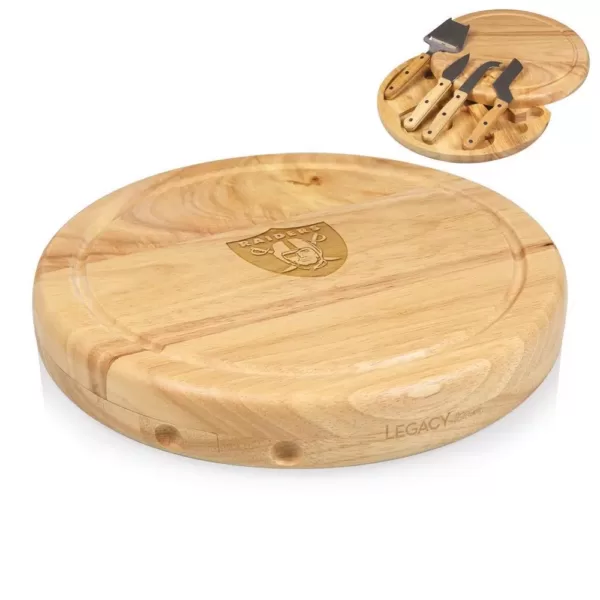 TOSCANA Oakland Raiders Circo Wood Cheese Board Set with Tools