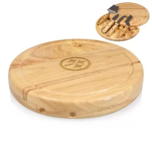 TOSCANA Pittsburgh Steelers Circo Wood Cheese Board Set with Tools