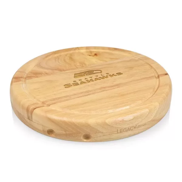 TOSCANA Seattle Seahawks Circo Wood Cheese Board Set with Tools