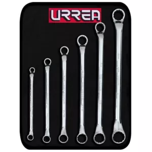 URREA Box End 45-Degrees 12-Point Chrome Wrench Set (6-Piece)