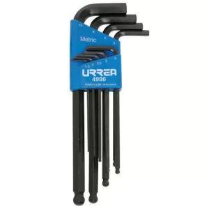 URREA 1.5mm to 10mm Rack Set of Metric L-Type Hex Keys 9 Piece
