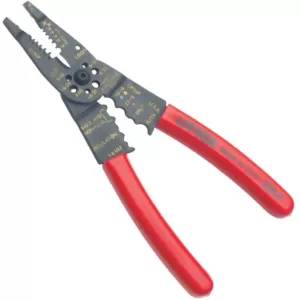 URREA 8-1/4 in. Super Duty Wire Stripping Pliers with Terminal Crimper and Screw Cutter