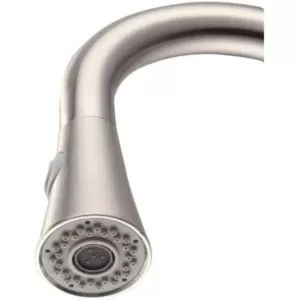 Vanity Art 9.06 in. Single-Handle Pull-Down Sprayer Kitchen Faucet in Brushed Nickel