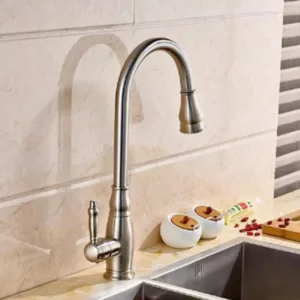 Vanity Art 7.68 in. Single-Handle Pull-Down Sprayer Kitchen Faucet in Chrome