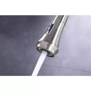Vanity Art 9.68 in. Single-Handle Pull-Down Sprayer Kitchen Faucet in Brushed Nickel
