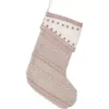 VHC Brands 15 in. Liv Pebble Grey Traditional Christmas Decor Stocking