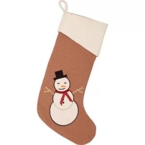 VHC Brands 20 in. Let It Snow Apple Red Farmhouse Christmas Decor Stocking