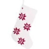 VHC Brands 20 in. Cotton Red Emmie Farmhouse Christmas Decor Patch Stocking