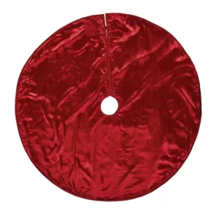VHC Brands 55 in. Tristan Cherry Red Traditional Christmas Decor Tree Skirt